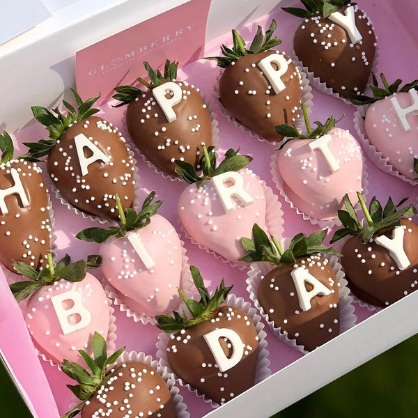 happy birthday chocolate covered strawberries